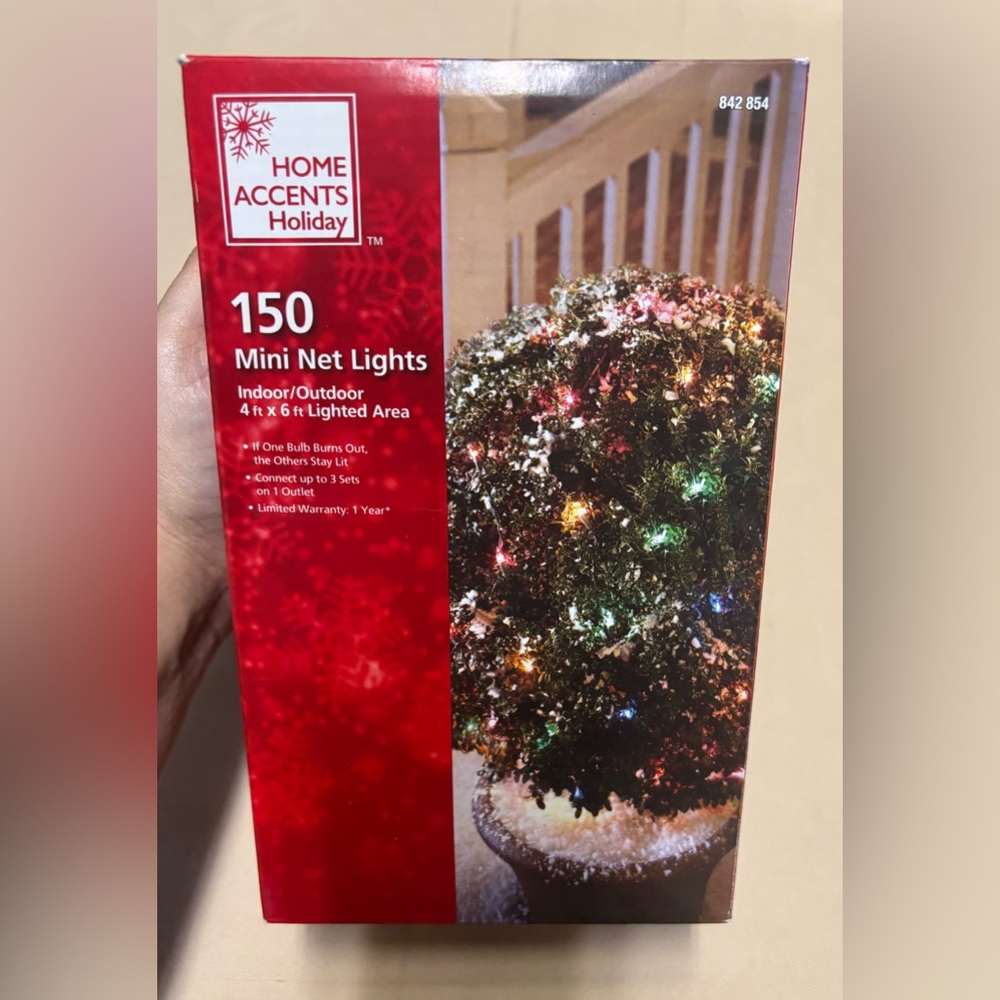 150 Count‎ Multi-Color 4 x 6' Mini Net Christmas Lights Green Wire NEW